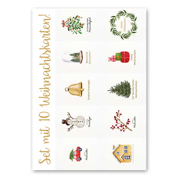 Papierkartenset - Weihnachten DE