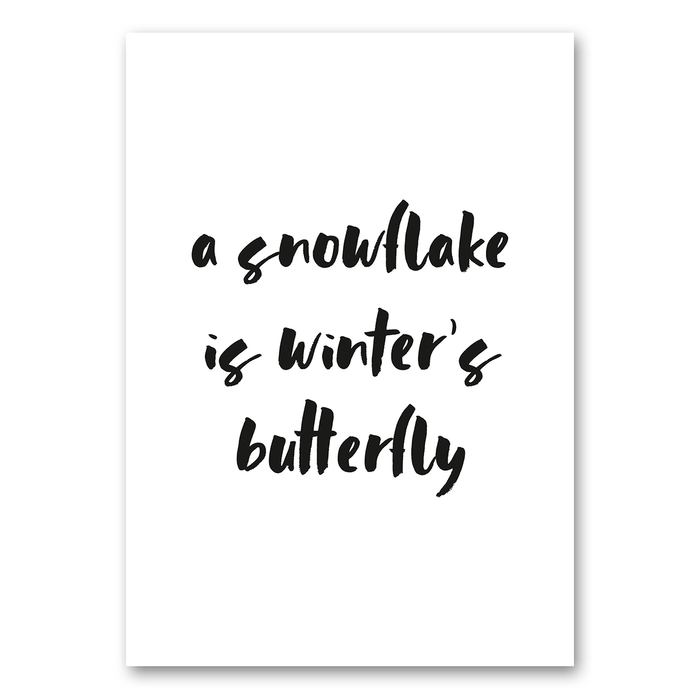 Eine Schneeflocke ist der Schmetterling des Winters