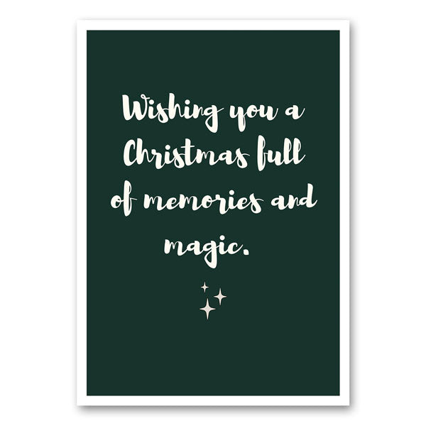 Canvas met kersttekst Wishing you a Christmas full of memories and magic – feestelijke wanddecoratie van Mo-Ca
